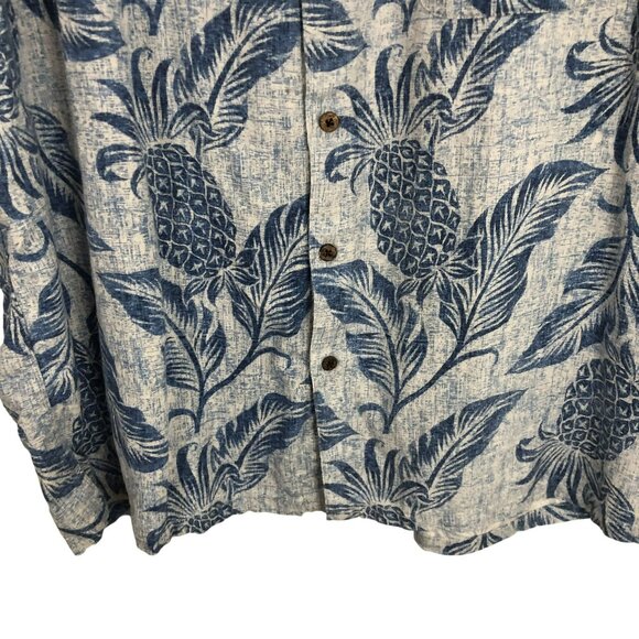 Vintage Silk Shirt Hawaiian Lightweight Fabric Linen Blend Casual Fit Size XL - Picture 4 of 13